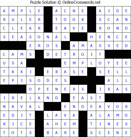 Solution for Crossword Puzzle #57103