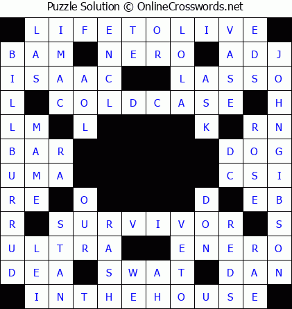 Solution for Crossword Puzzle #5715