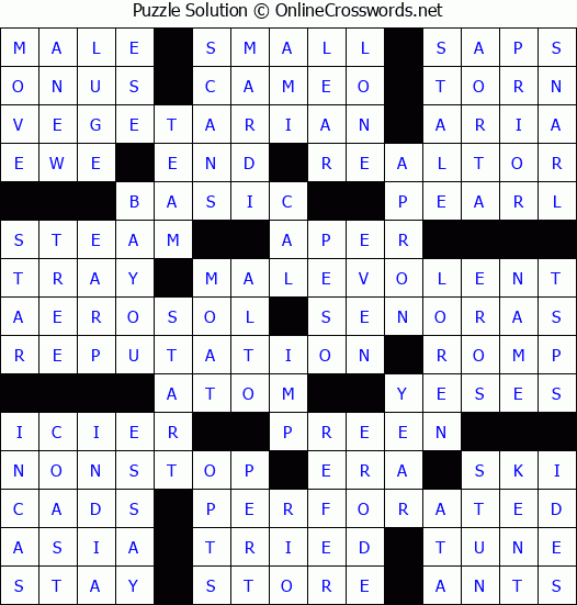 Solution for Crossword Puzzle #57175
