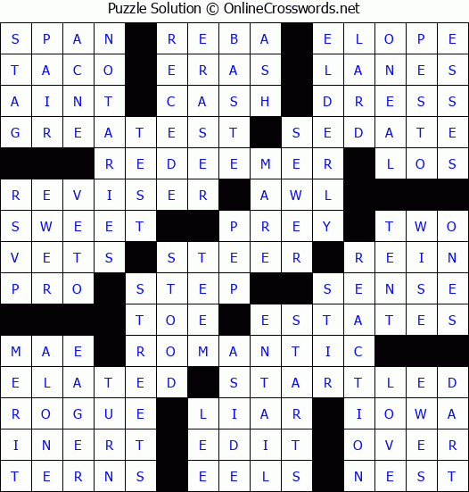Solution for Crossword Puzzle #57378