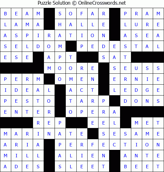 Solution for Crossword Puzzle #57393