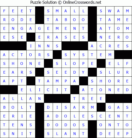 Solution for Crossword Puzzle #57500
