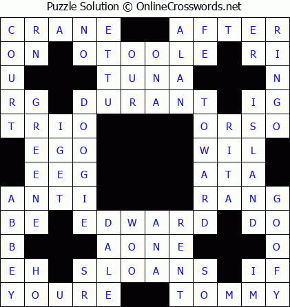 Solution for Crossword Puzzle #5751
