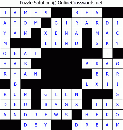 Solution for Crossword Puzzle #5752