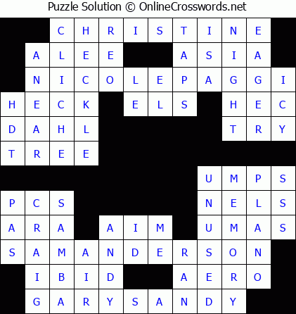 Solution for Crossword Puzzle #5753