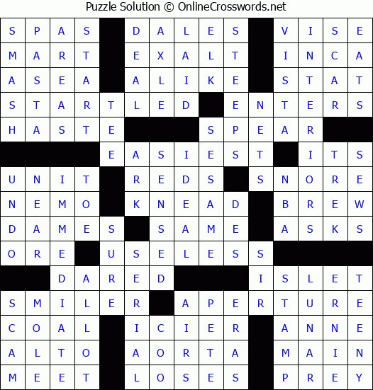 Solution for Crossword Puzzle #57560