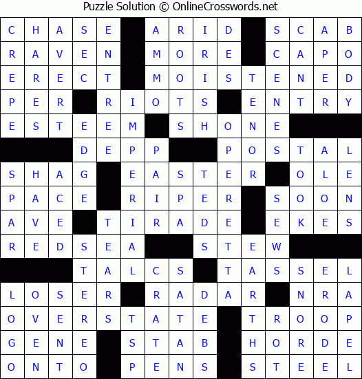 Solution for Crossword Puzzle #57577