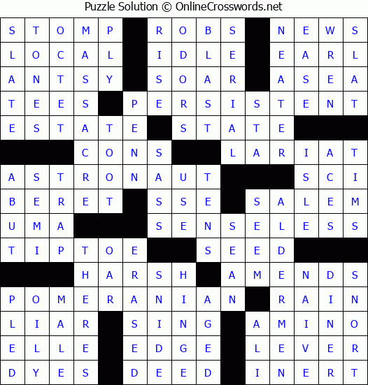 Solution for Crossword Puzzle #57585