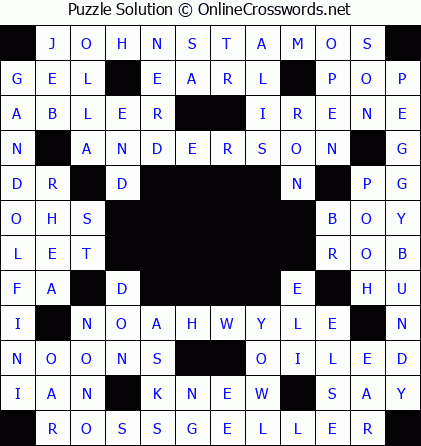 Solution for Crossword Puzzle #5766