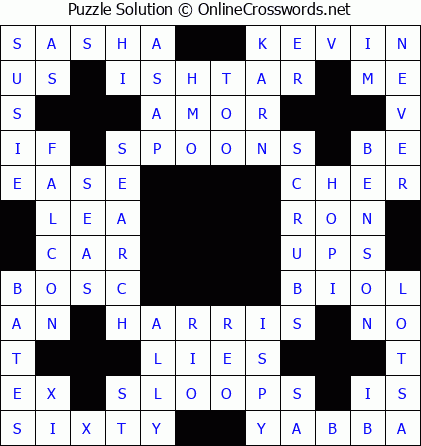 Solution for Crossword Puzzle #5767