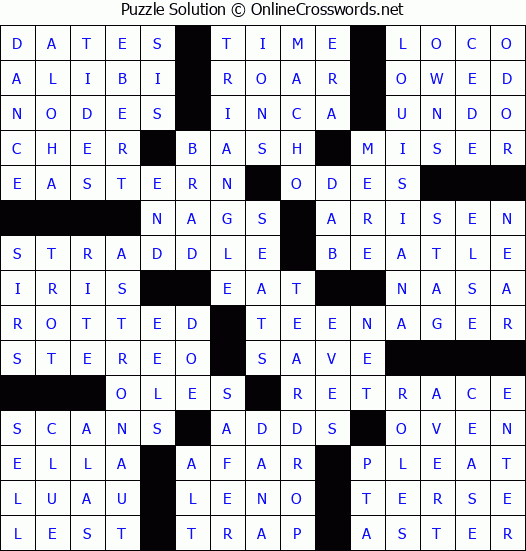 Solution for Crossword Puzzle #57820