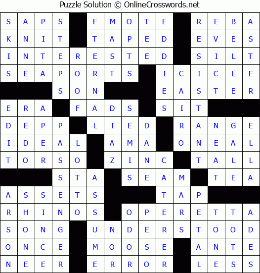 Solution for Crossword Puzzle #57923