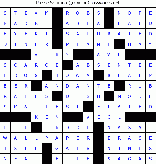 Solution for Crossword Puzzle #57969