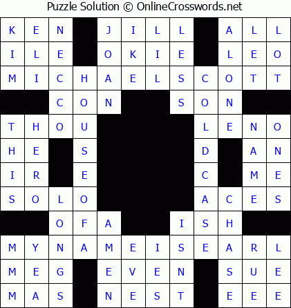 Solution for Crossword Puzzle #5797