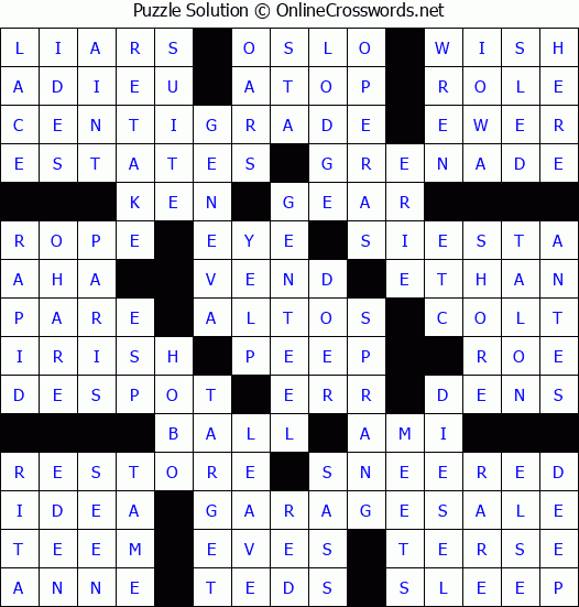 Solution for Crossword Puzzle #57984