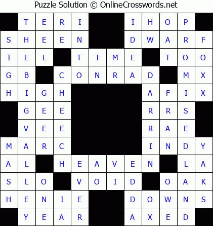 Solution for Crossword Puzzle #5814