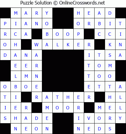 Solution for Crossword Puzzle #5818