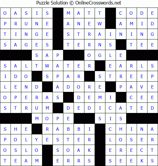 Solution for Crossword Puzzle #58524