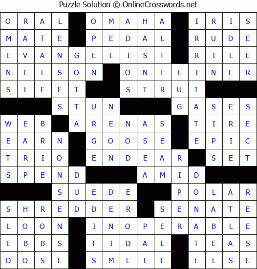 Solution for Crossword Puzzle #58545