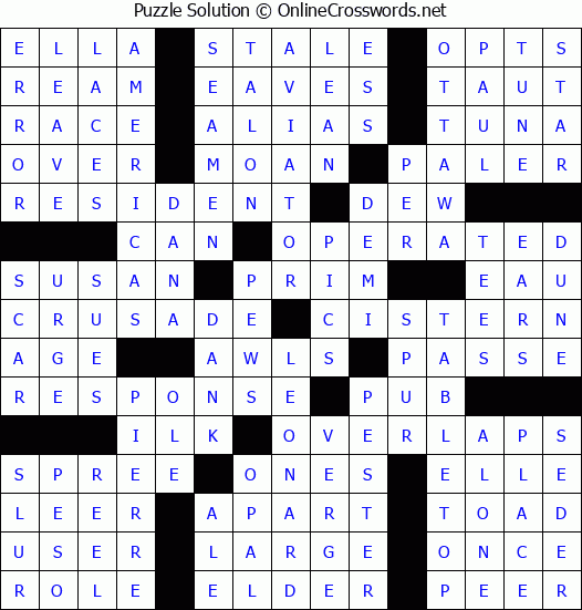 Solution for Crossword Puzzle #58643
