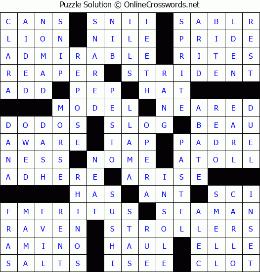 Solution for Crossword Puzzle #58748