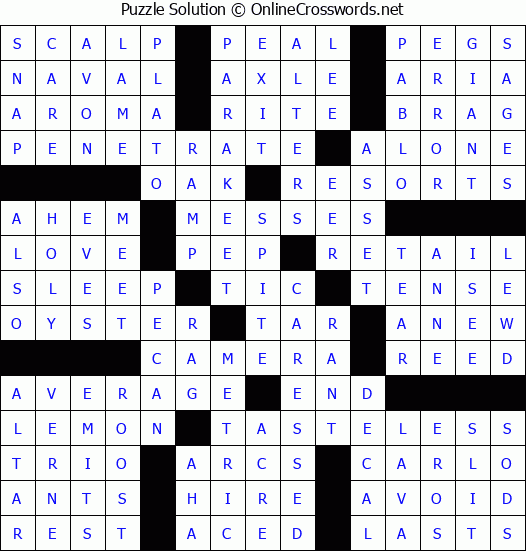 Solution for Crossword Puzzle #58769