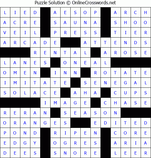 Solution for Crossword Puzzle #58790