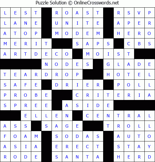 Solution for Crossword Puzzle #59198