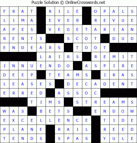 Solution for Crossword Puzzle #59217