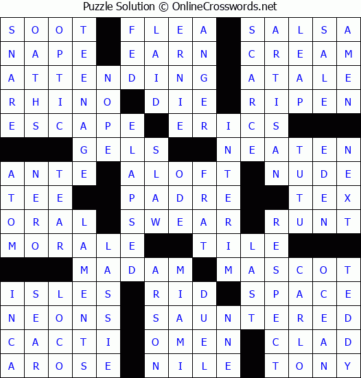 Solution for Crossword Puzzle #59223