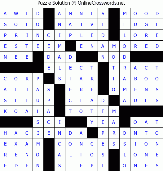 Solution for Crossword Puzzle #59269