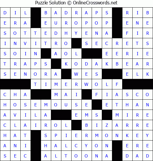 Solution for Crossword Puzzle #5940