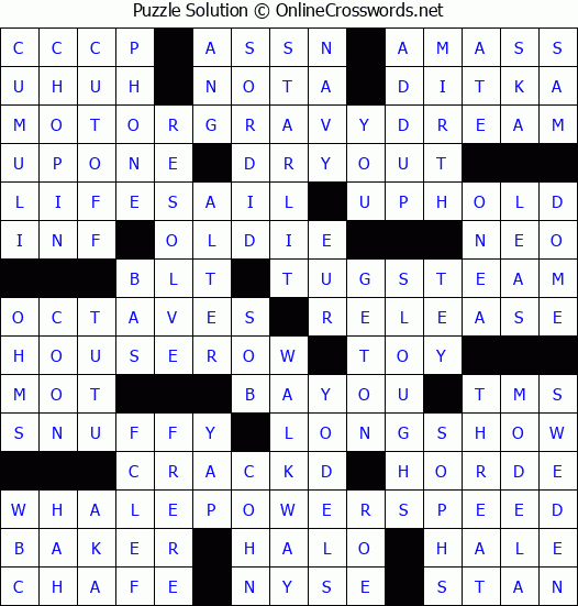 Solution for Crossword Puzzle #5959