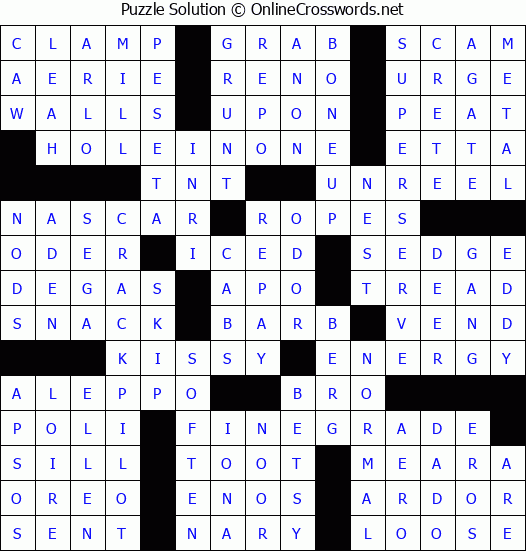 Solution for Crossword Puzzle #5965