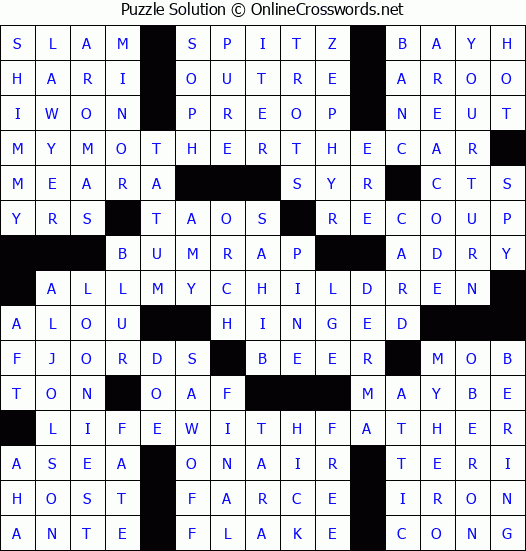 Solution for Crossword Puzzle #5966