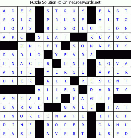 Solution for Crossword Puzzle #59810