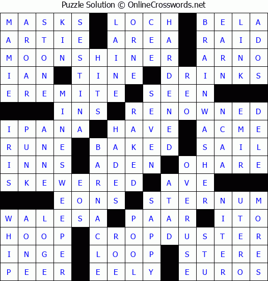 Solution for Crossword Puzzle #5982