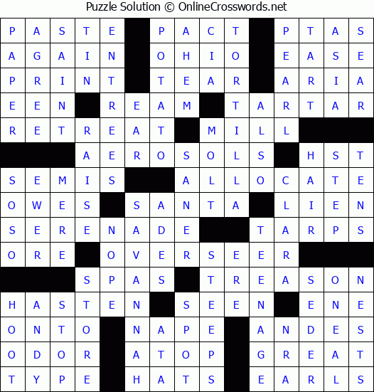 Solution for Crossword Puzzle #59863