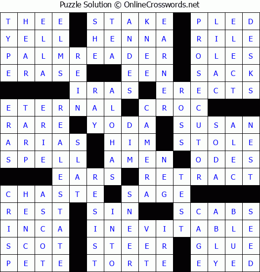 Solution for Crossword Puzzle #59926