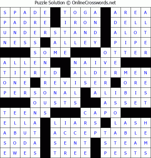 Solution for Crossword Puzzle #59929