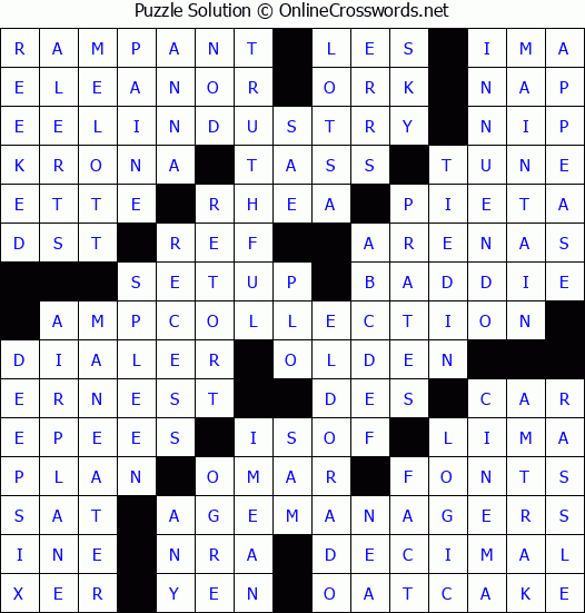 Solution for Crossword Puzzle #6007