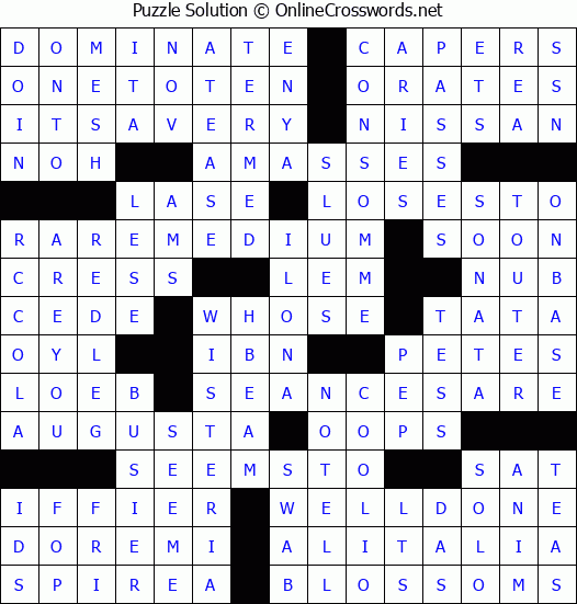 Solution for Crossword Puzzle #6011