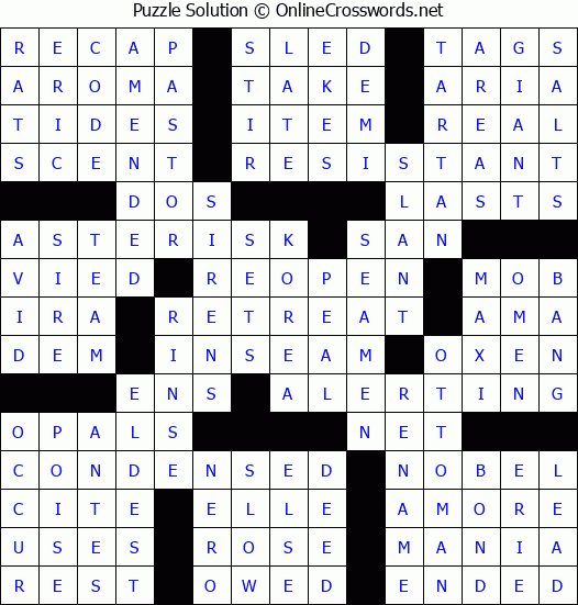 Solution for Crossword Puzzle #60128