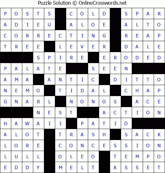 Solution for Crossword Puzzle #60148