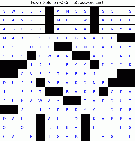 Solution for Crossword Puzzle #6026