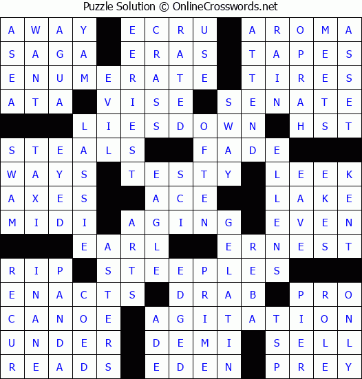 Solution for Crossword Puzzle #60328