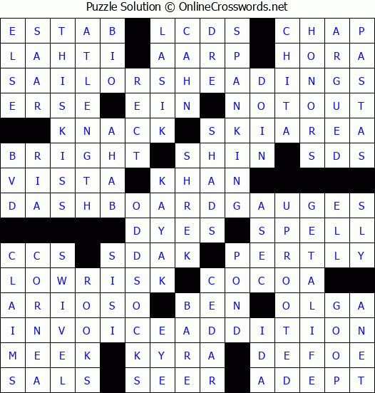 Solution for Crossword Puzzle #6041
