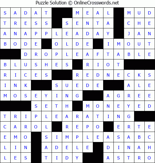 Solution for Crossword Puzzle #6046