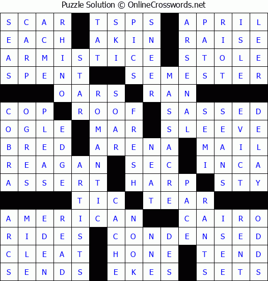 Solution for Crossword Puzzle #60473