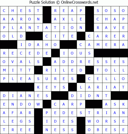 Solution for Crossword Puzzle #60620